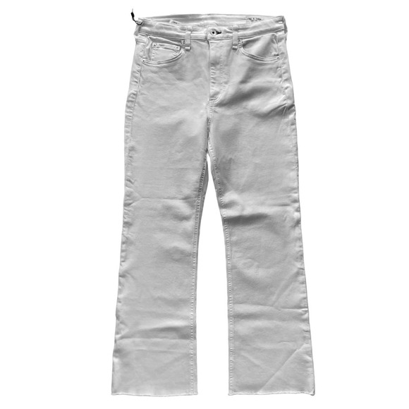 Rag & Bone Nina High-Rise Ankle Crop Flare Jeans White 31/27 EUC - Picture 3 of 14